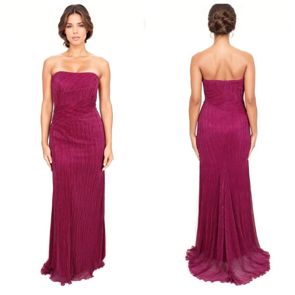 RENÉ RUIZ METALLIC STRAPLESS GOWN